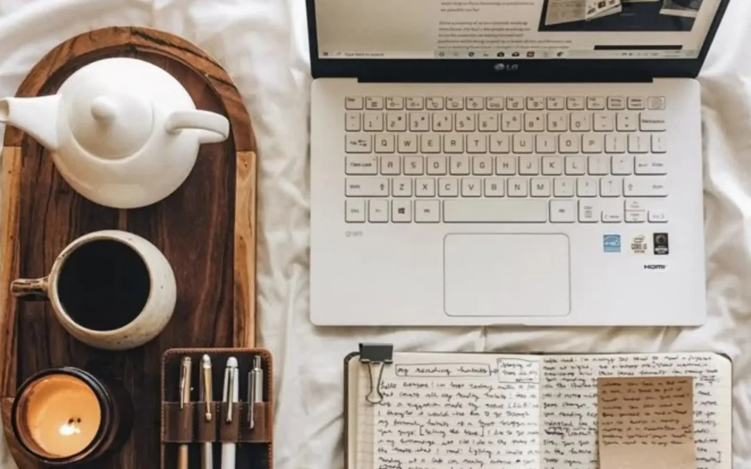 Entrepreneur planning content calendar to stay consistent with marketing strategy