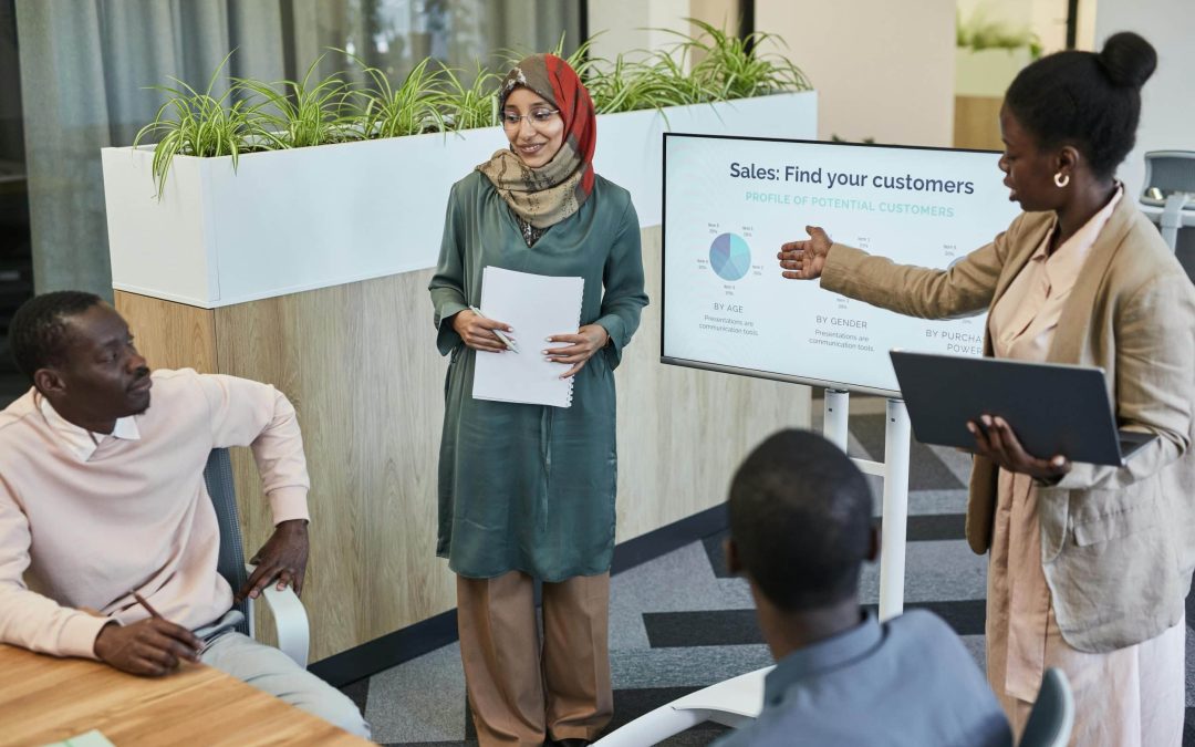 Marketing strategy board showing target audience insights